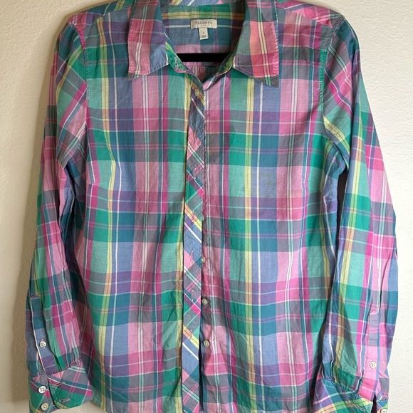 Talbots Colorful Plaid  Shirt - Picture 1 of 4